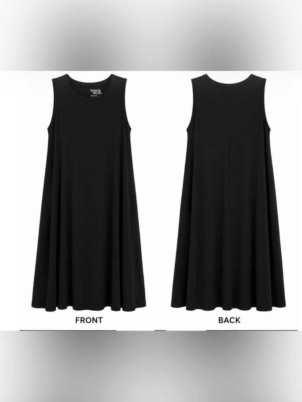Time and Tru Women’s Black Sleeveless Swing Dress XL